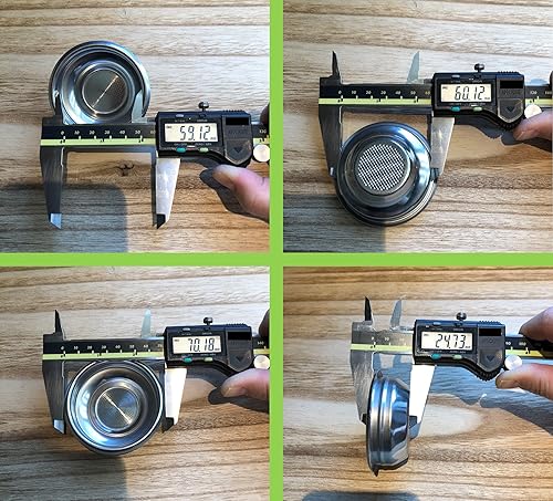 Miniatura 2 de E-61 - Cesta estriada con filtro de precisión de 2.283 in de acero inoxidable, cesta de café expreso, compatible con 2.283 in, cesta de filtro