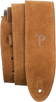 Perris Leathers, Suede Guitar Strap, Suede Brown, Anti-Slip, Classic, Suitable for Each Level, Standard Size, 56 Inch Compatible with All Button Lock Systems