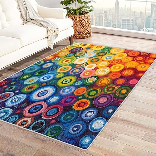 Miniatura 21 de Alfombras coloridas para entrada de 2 x 3 pulgadas, diseño de arte abstracto de fuegos artificiales, tapete para puerta de interior, tapete colorido