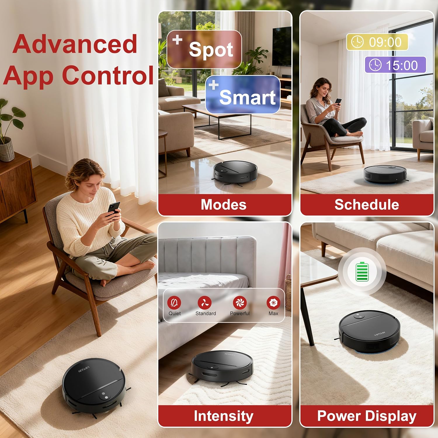 VIPSUN Robot Vacuum and Mop Combo, 4000Pa - Image 3