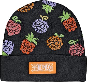 Ripple Junction One Piece Devil Fruit Pattern with Patch Beanie Officially Licensed