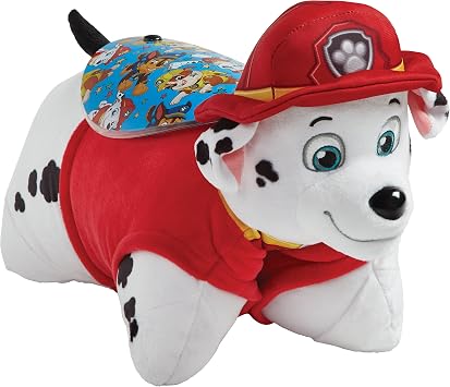 Pillow Pets Nickelodeon Paw Patrol Marshall, 11 Sleeptime Lite | Plush Pillow and Night Light in One, Projects Rainbow Stars, 3 Light Modes, 20-Minute Auto-Off Timer, BPA Free