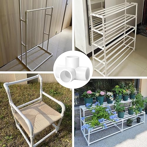 Miniatura 9 de Codo de accesorios de PVC de 34 de pulgada, 90 grados, 2 vías, paquete de 14, conector de montaje de tubería de PVC para muebles de construcción,