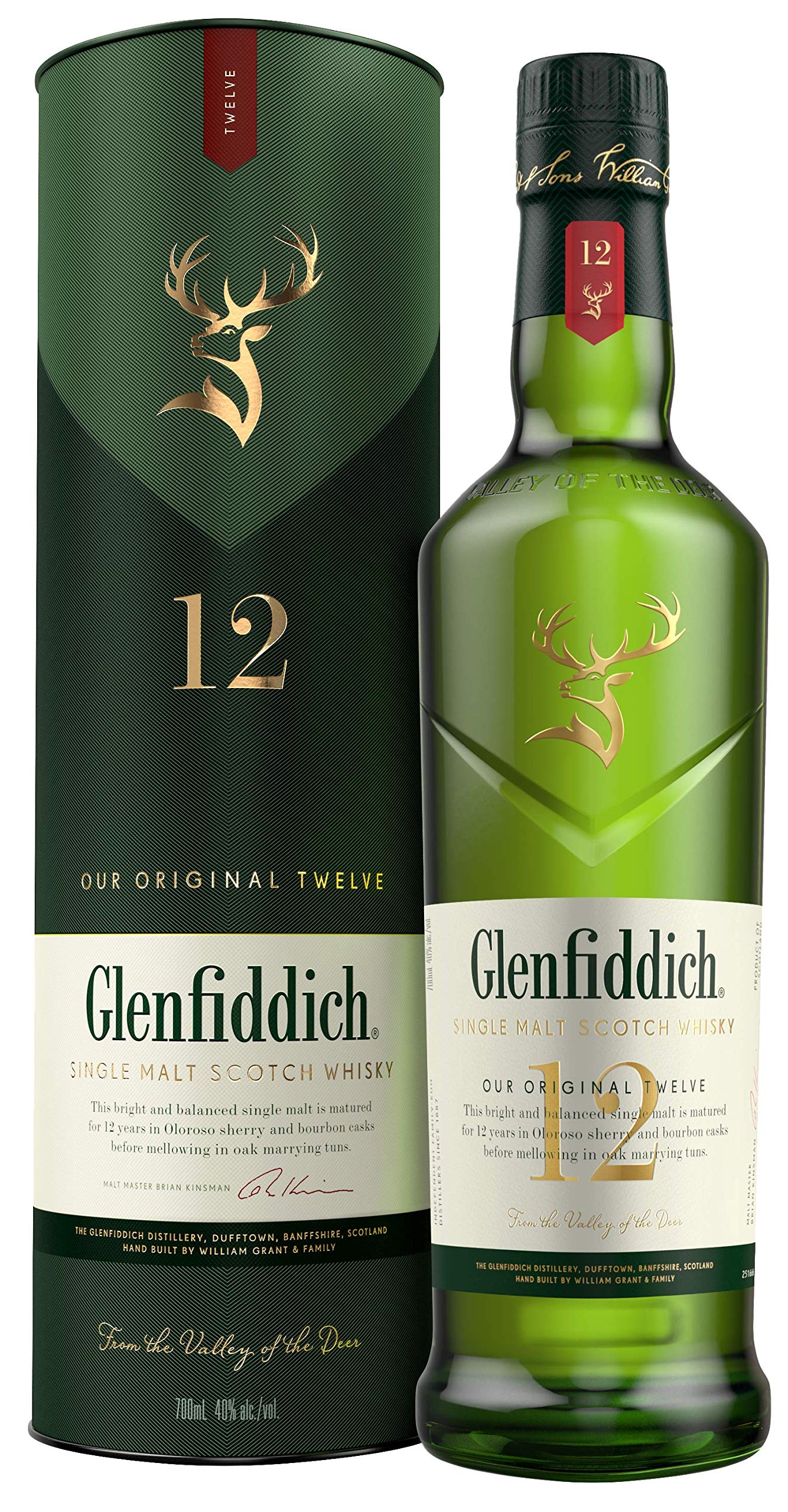 Glenfiddich 12 Year Old Single Malt Scotch Whisky 70cl : Amazon.co.uk:  Grocery