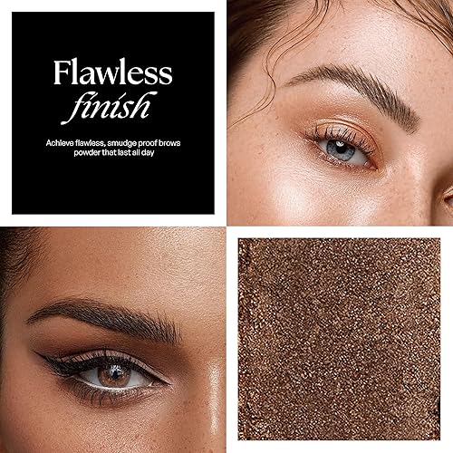 Vista 5 de SORMÉ Polvo de cejas de larga duración a prueba de manchas para mujeres, cejas siempre perfectas con cepillo y 3 plantillas de cejas moldeadoras