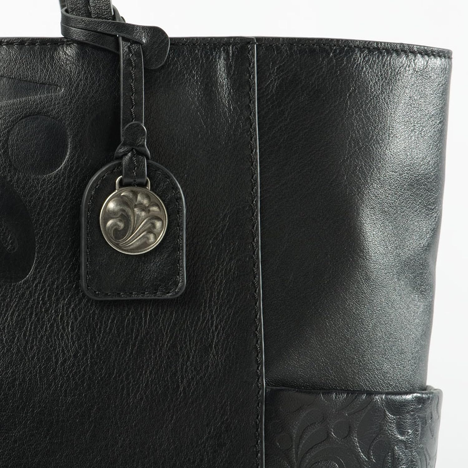 Enesco Jim Shore Heartwood Creek Tote Black Leather Embossed New for 2013