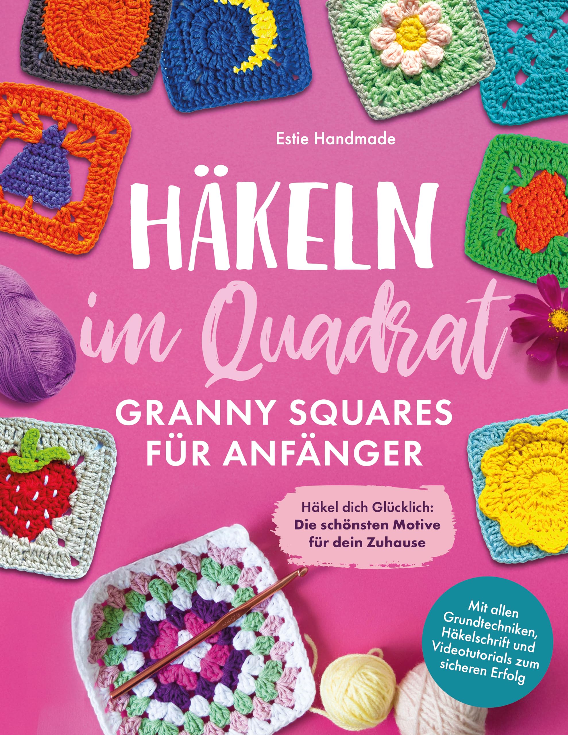 Livre de crochet granny square avec diagrammes et toutes les techniques