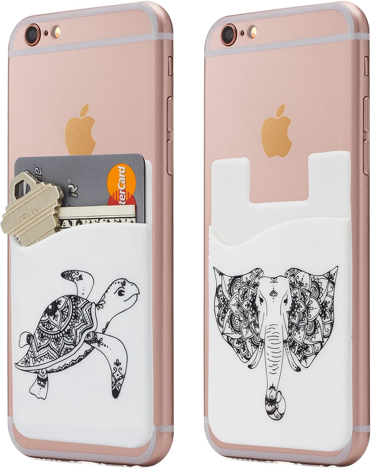 Cardly (Two Cell Phone Stick on Wallet Card Holder Phone Pocket for iPhone, Android