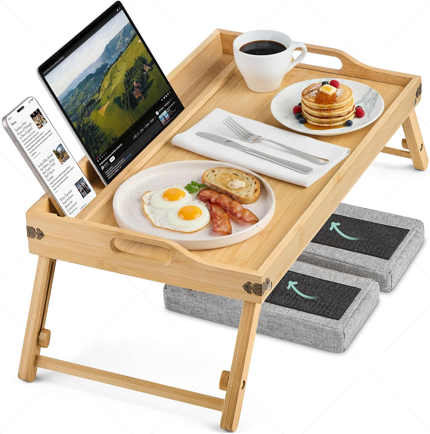 Breakfast in Bed Tray Lap Desk | Ergonomic...
