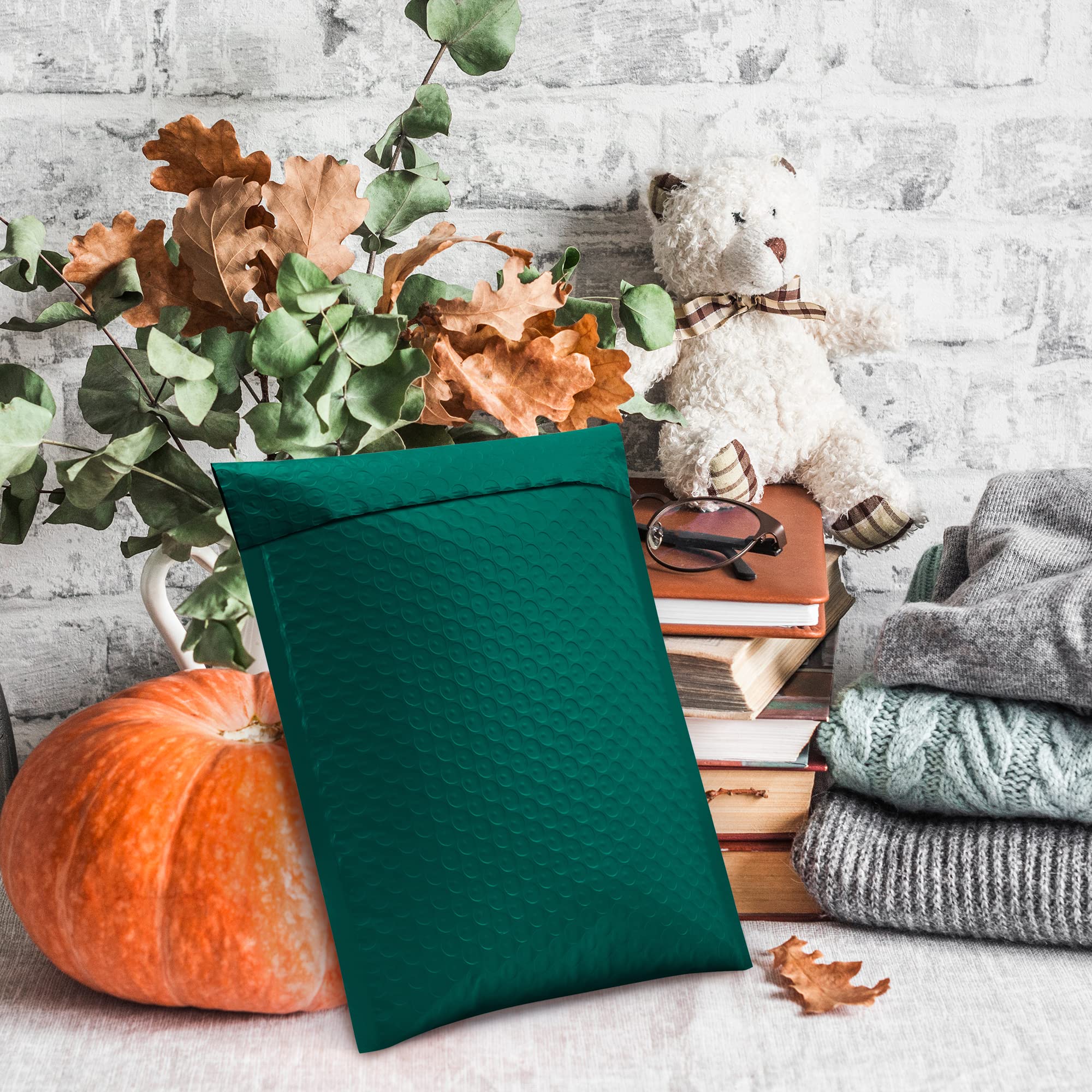 UCGOU Luftpolster-Versandtaschen, 21,6 x 30,5 cm, Grün, 25 Stück, Nr. 2, mittelgroß, blickdicht, selbstklebend, wasserdicht, Boutique-Versandtaschen