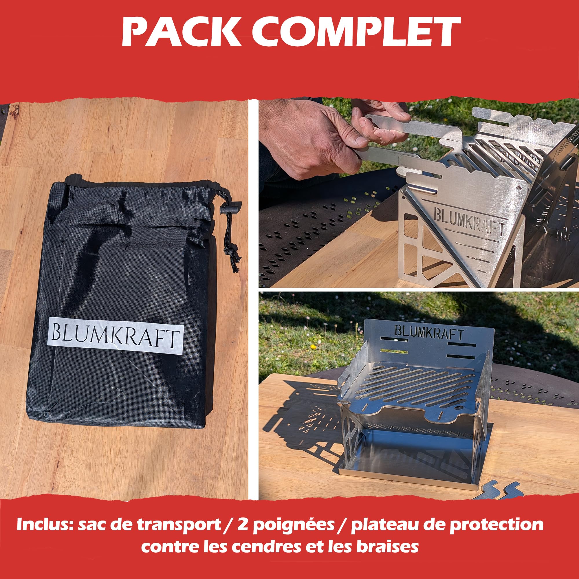 Barbecue Portable Pliable en Acier Inoxydable – BBQ de Voyage Ultra Compact pour Camping et Randonnée