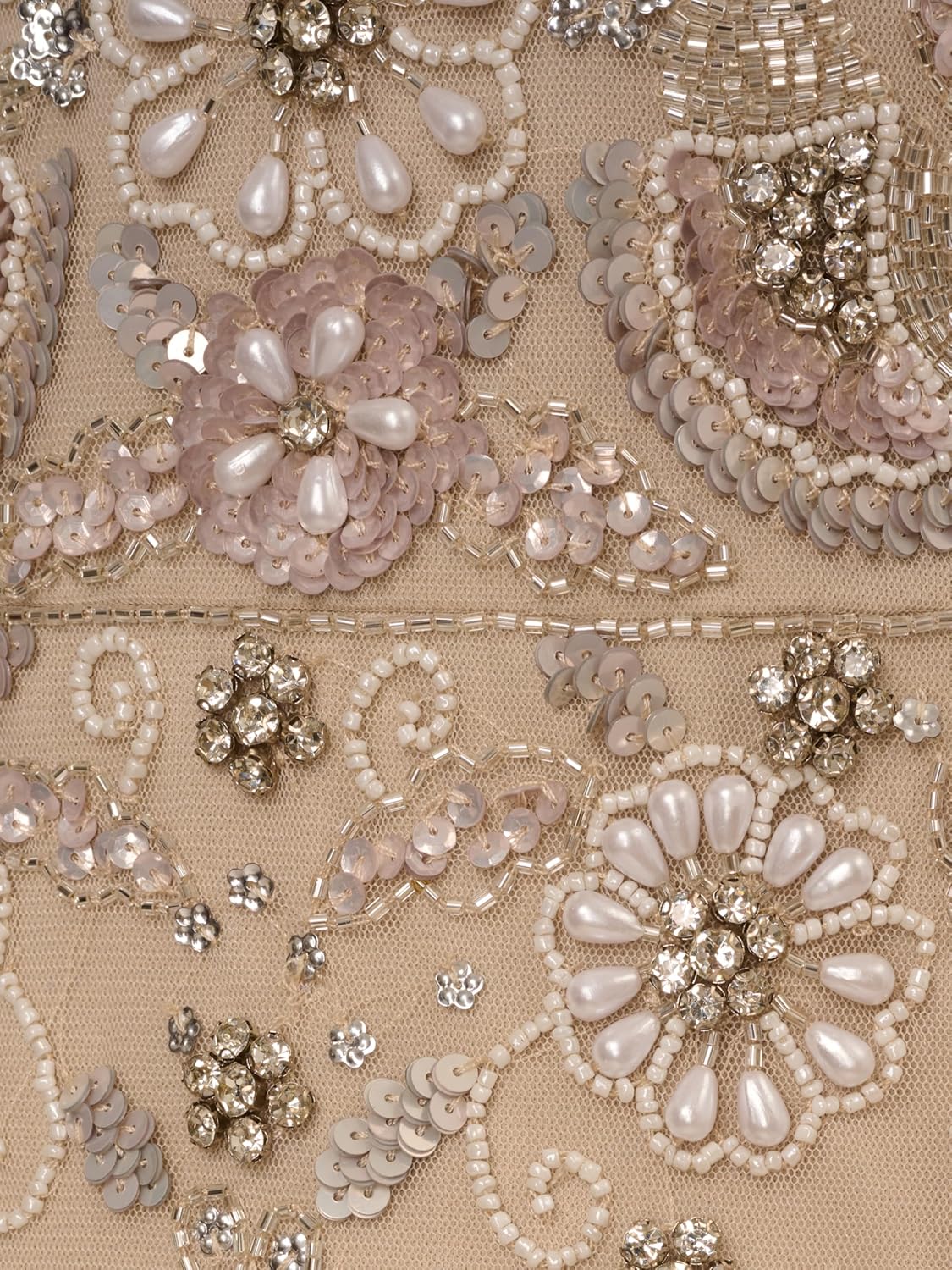 Adrianna Papell Womens Beaded Mesh Long Dress - Image 3