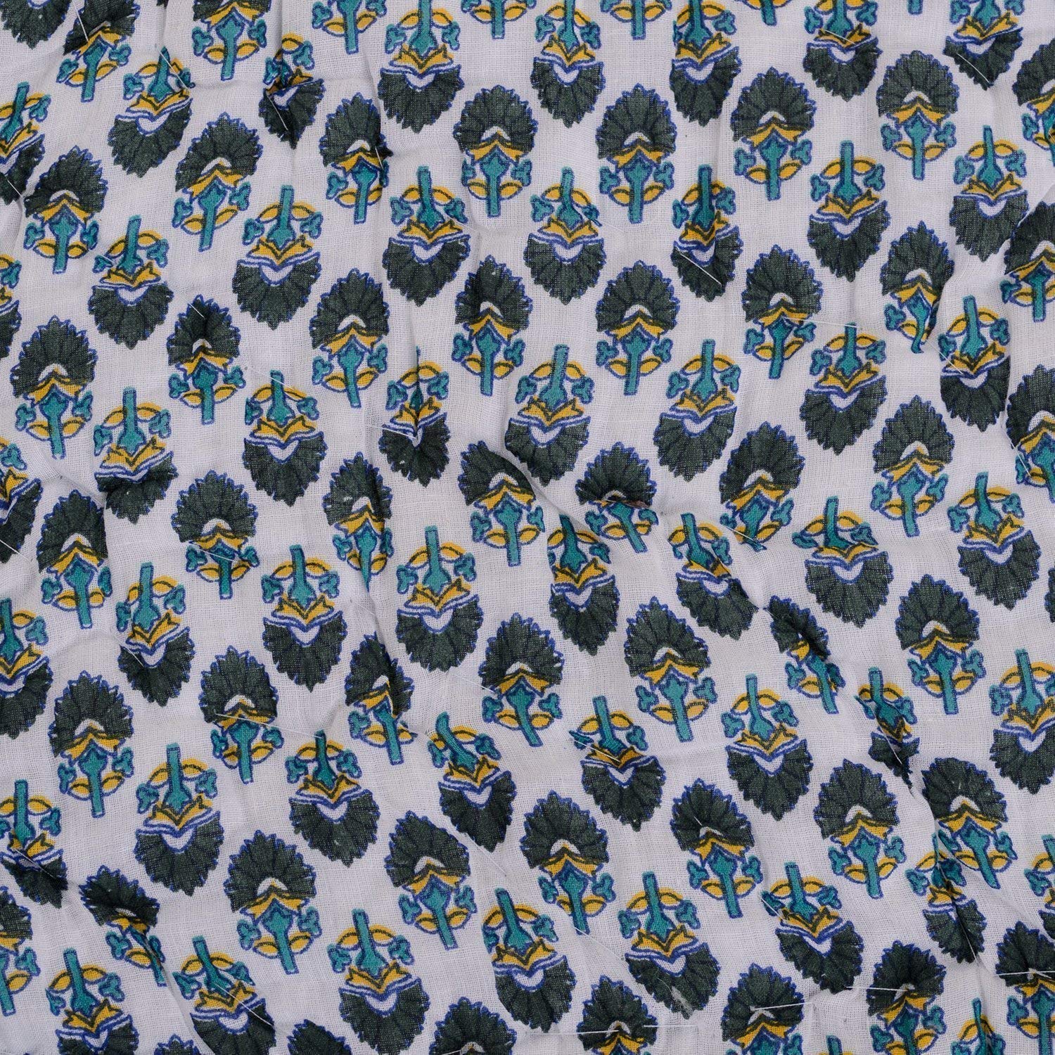 SAMRADHI Traditional Famous Jaipuri Beautiful Floral Print in Multi Colour Jaipuri Rajai/Razai/Quilt Single/Single Bed Quilt/Comforter/AC Quilt/AC Comforter (Set of 2)