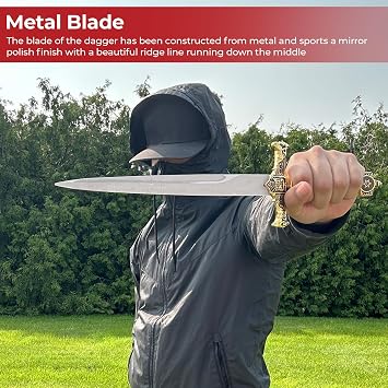 MedievalDepot King Solomon Medieval Crusader Daggers - Perfect for Reenactment
