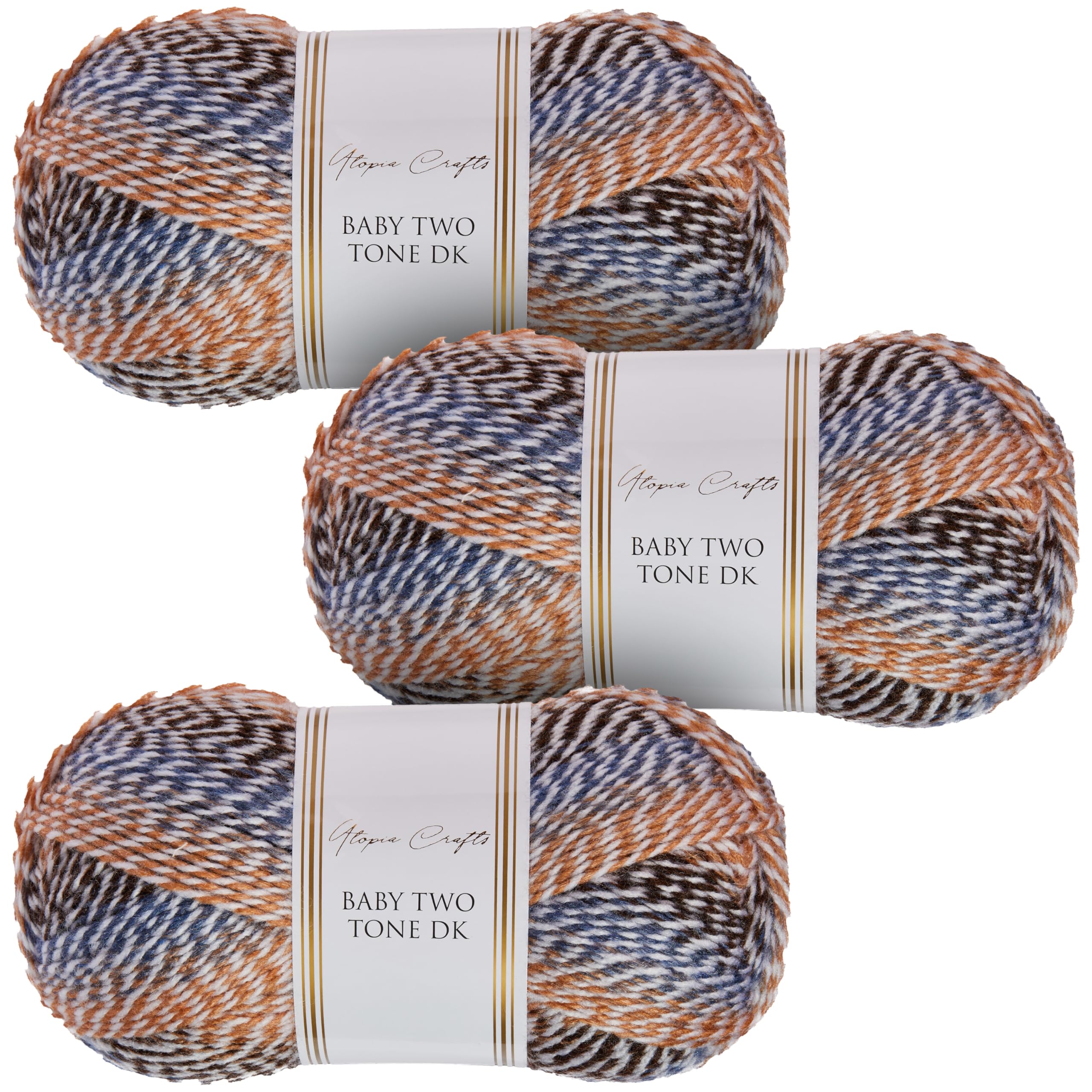 Utopia Crafts DK Baby Two Tone Double Knitting Yarn 3X 100g (Sunset Horizon)