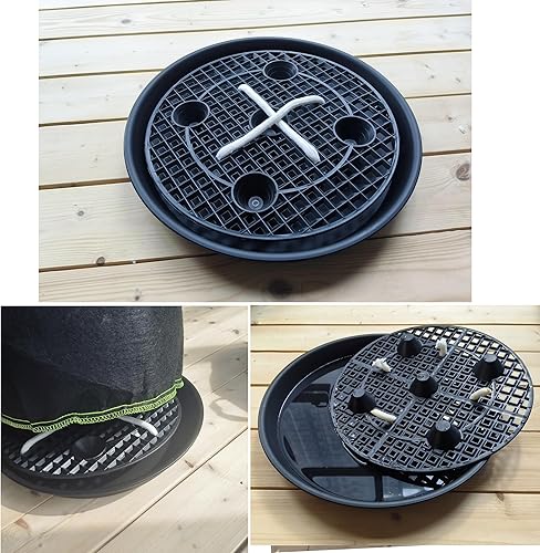 Miniatura 3 de Soporte de plástico para platillos para plantas, paquete de 4 unidades de 14 pulgadas, base de maceta de tela de riego automático, uso de bolsas de