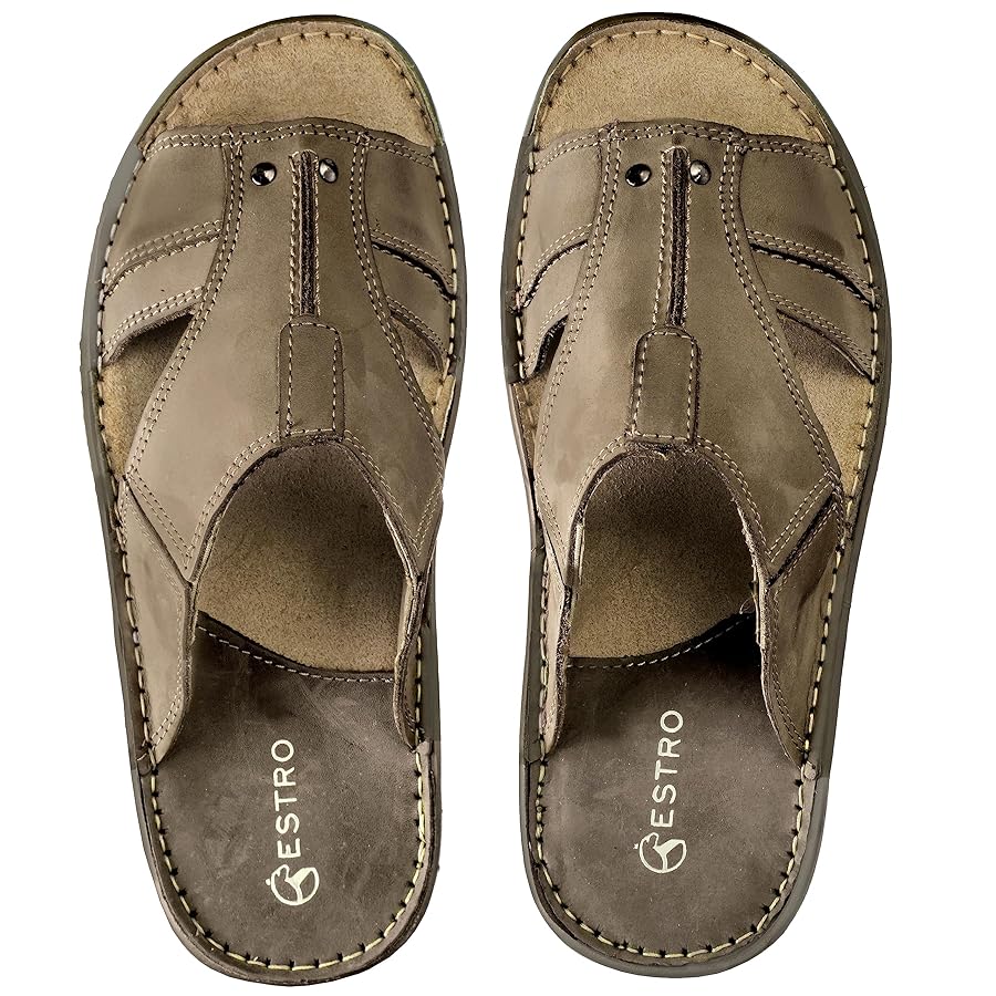 Sandali Uomo ESTRO In Pelle - Suola Gomma Antiscivolo S2 | Comodi, Traspiranti, Per Estate - Foto 5