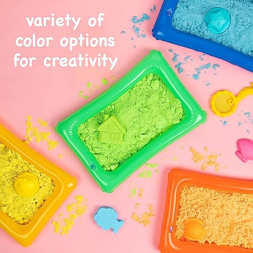 Miniatura 6 de Sensory Sand Tamaño a granel de 8 libras, multicolor con azul, naranja, verde y amarillo, arena de juego sensorial en contenedor