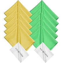 Eco Fused Microfiber Cleaning Cloth - Pack of 12 - Perfect for Cleaning Glasses, Glasses, Camera Lenses, iPad, Tablets, Smartphones, iPhones, Android Phones, Laptops, LCD Screens