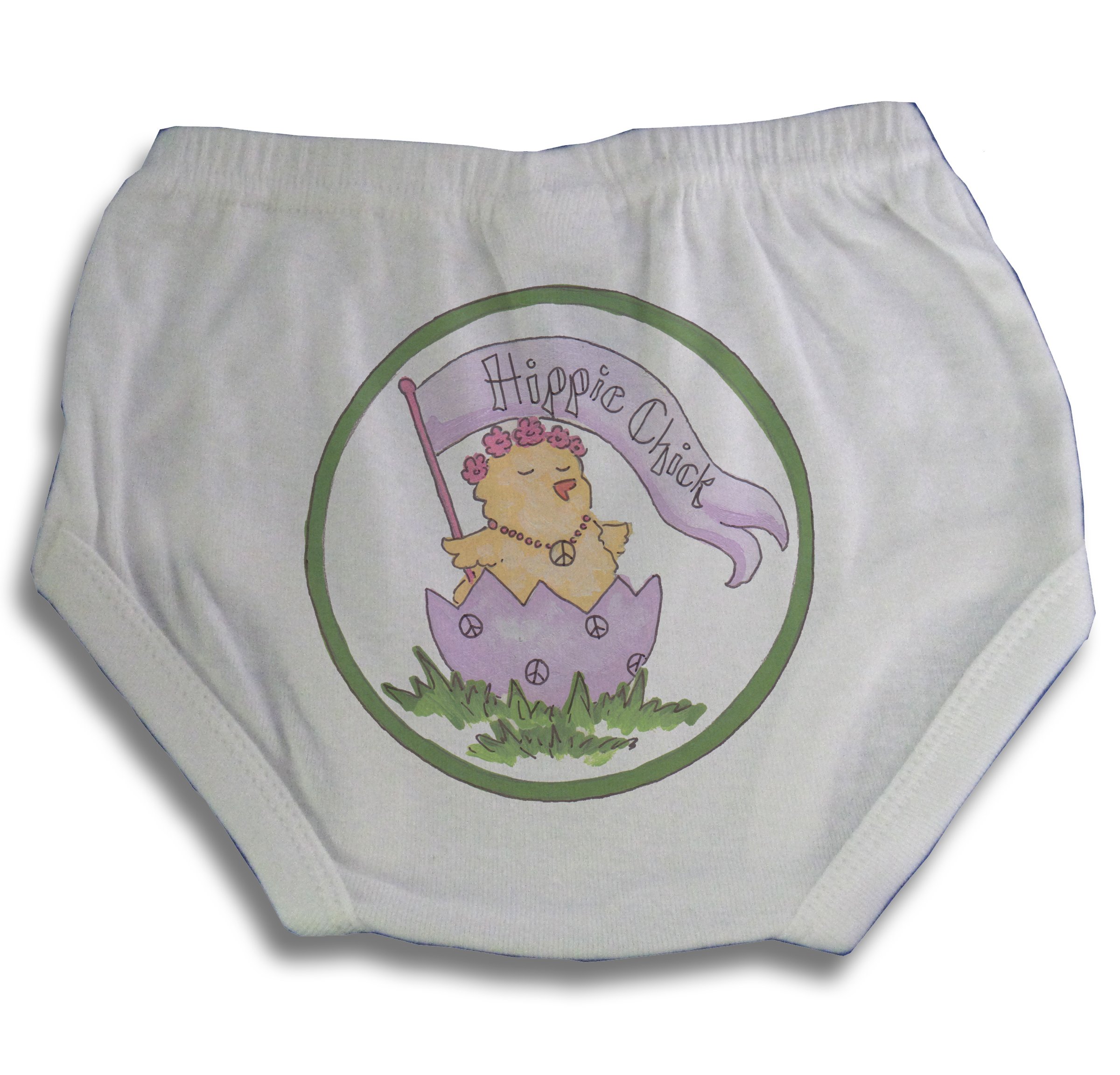 Light of Mine Designs Hippie Chick Diaper Cover/Panty Brief, 18 Months