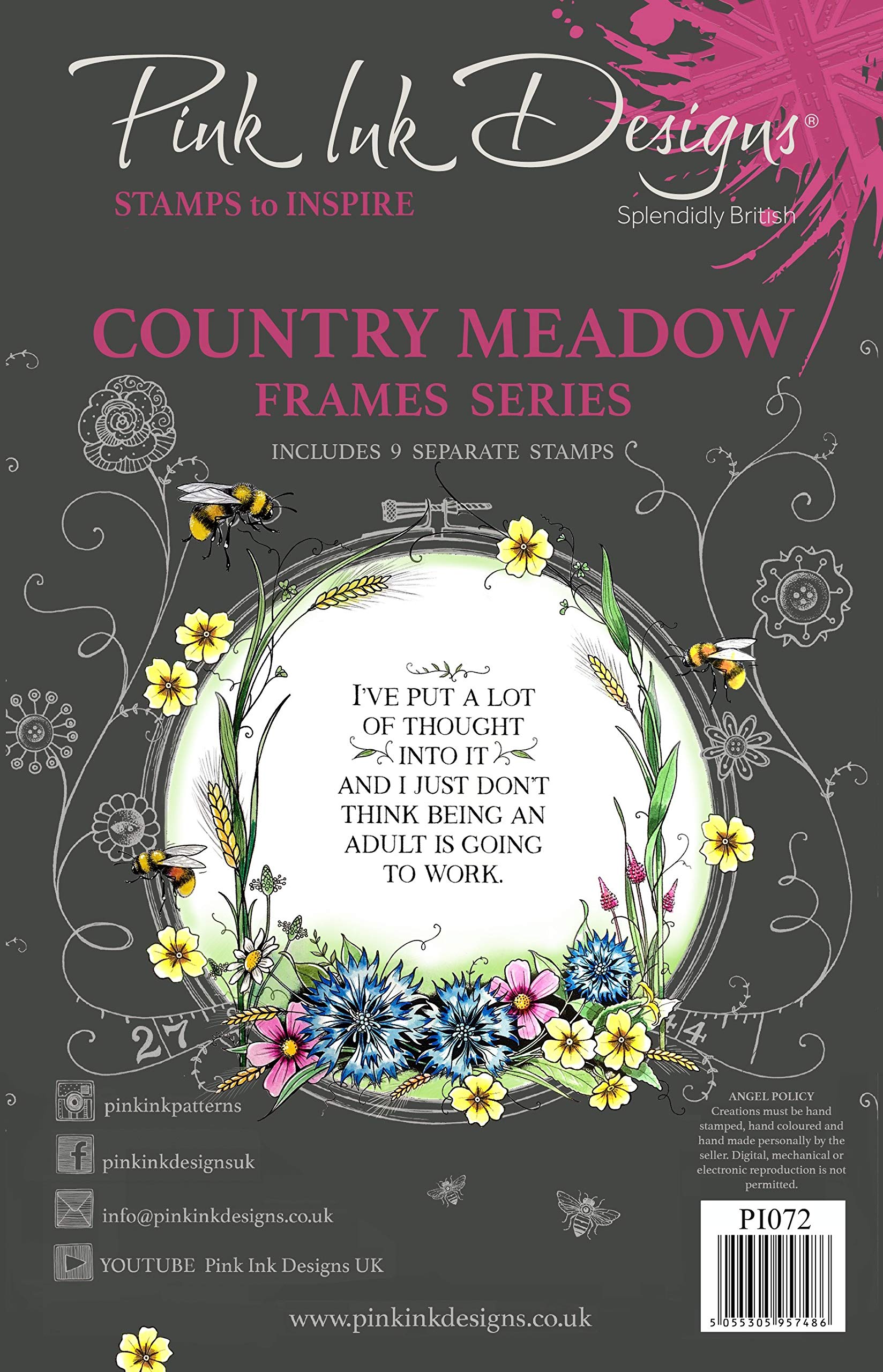 Pink Ink Designs Country Meadow-Clear Stamp Set, A5
