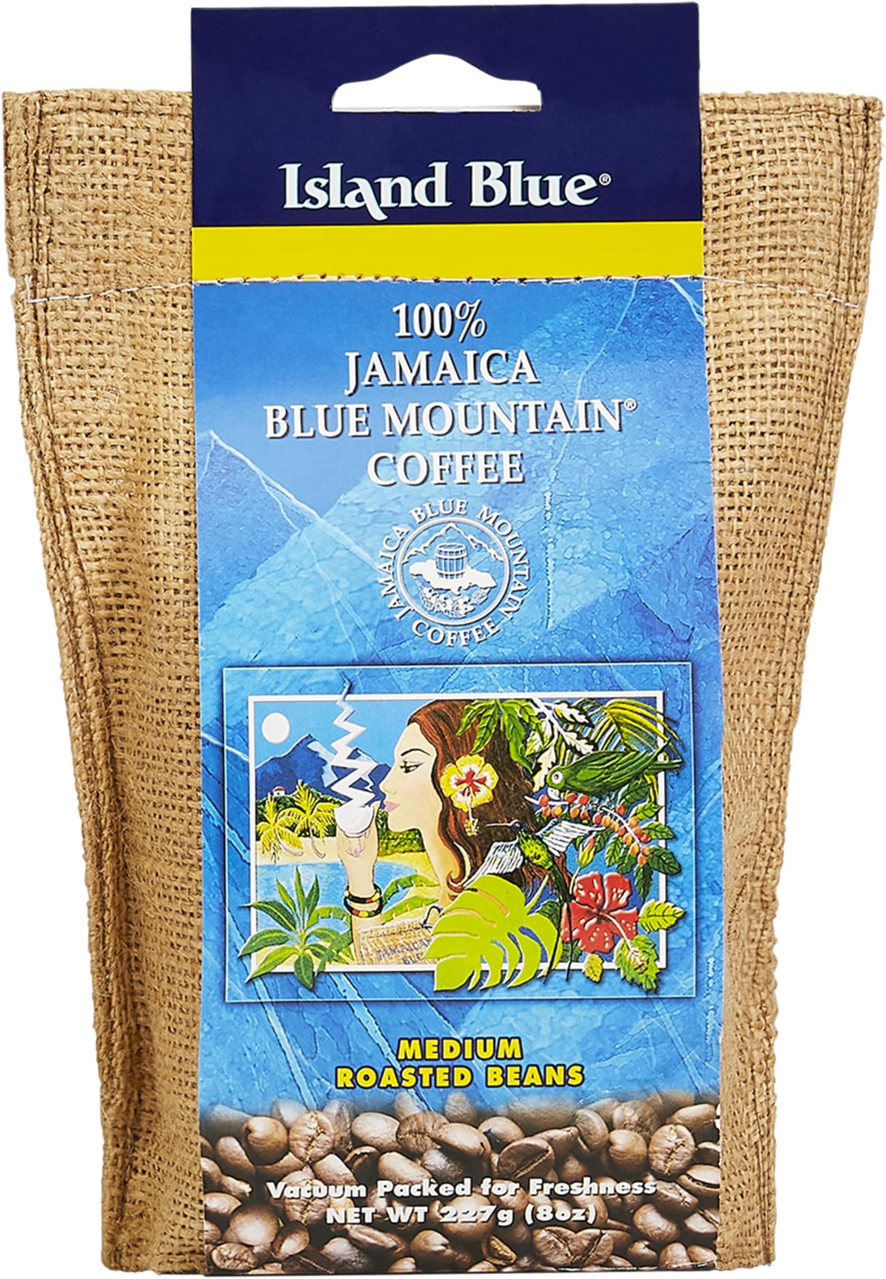 Island Blue -100% Jamaica Blue Mountain Whole Beans Coffee (1/2-lb bag)