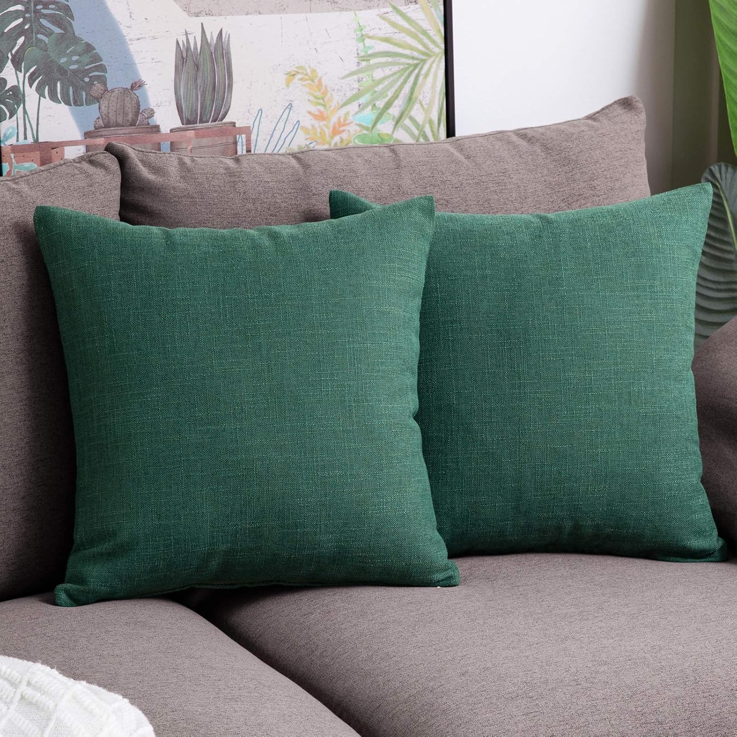 Anickal Green Pillow Covers 18x18 inch for Holiday