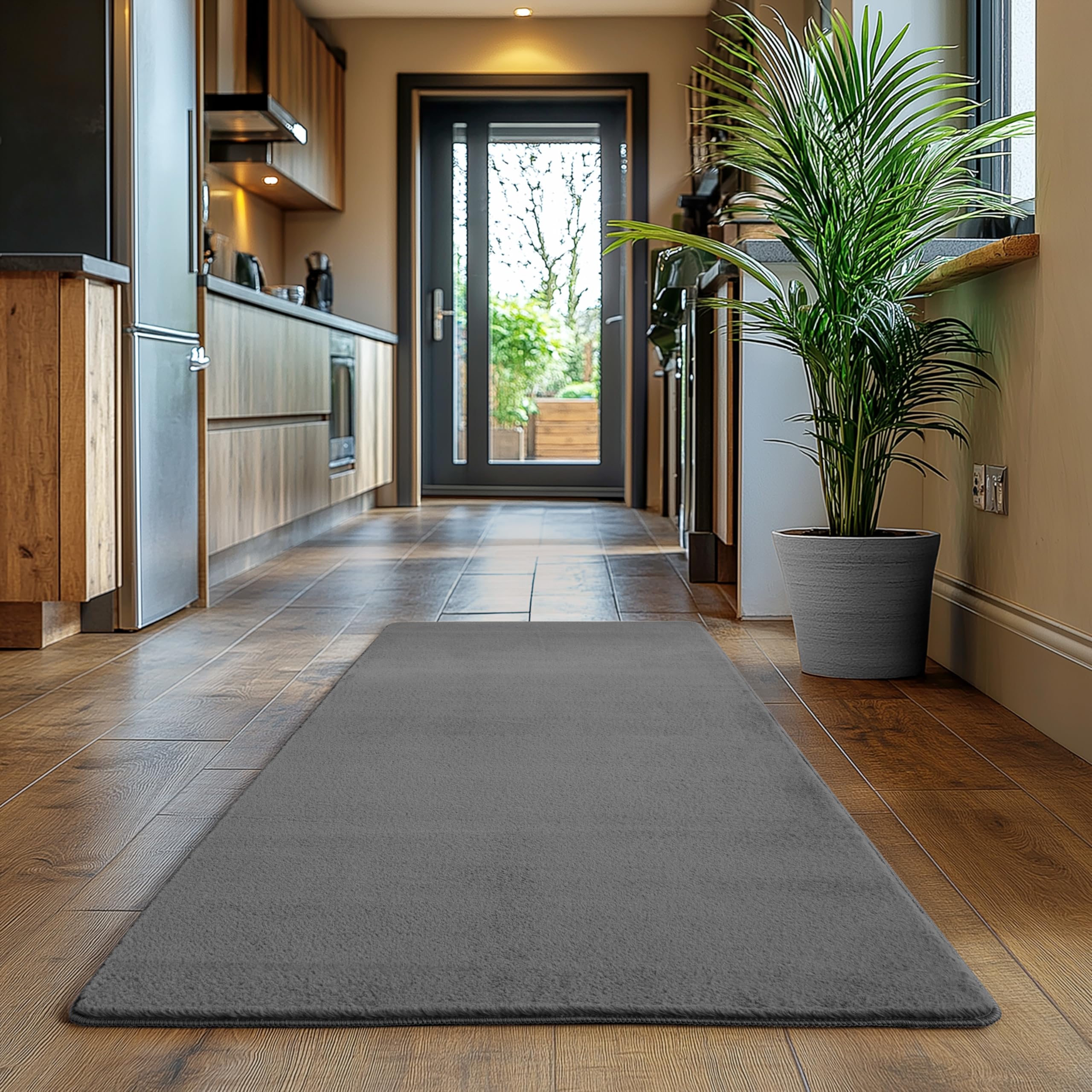 SIMPEX Teppich Wohnzimmer Kurzflor Teppich Waschbar, rund, rutschfest & weich, modernes einfarbiges Design für Wohnzimmer, Schlafzimmer, Küche & Kinderzimmer.