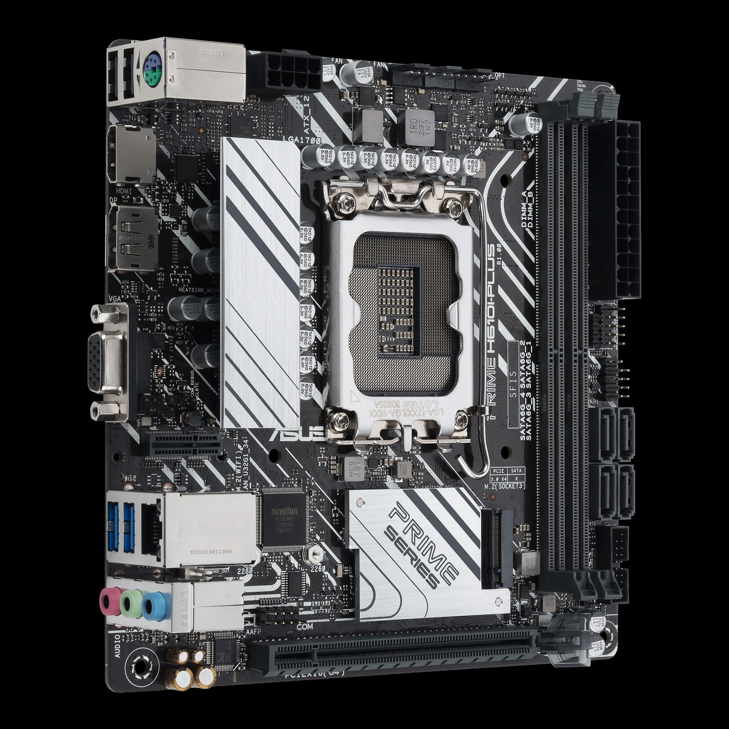 ASUS PRIME H610I-PLUS-CSM, Scheda Madre Intel Mini-ITX, Slot DDR5, Nera