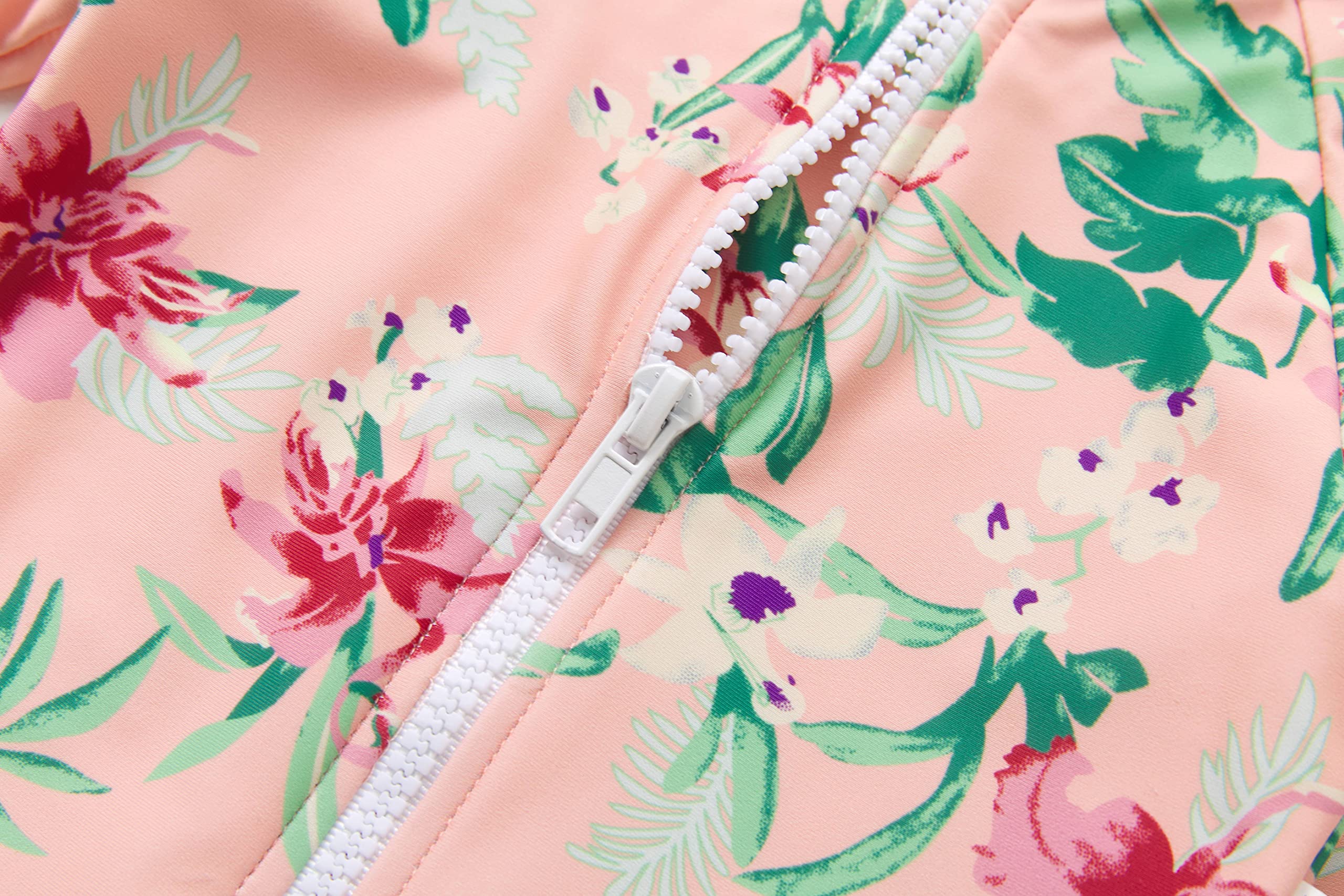 BONVERANO Costume da bagno da bambina, con protezione UV e fiori, fiori