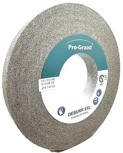 Miniatura 80 de EXL 09549 - Rueda de desbarbado, 6 x 1 pulgada x 1 pulgada fina, carburo de silicio, rueda de desbarbado, acabado y pulido de metal, convoluto, 09549
