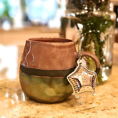 Miniatura 9 de Gold Moon - Infusor de té celestial, metal, bisagra y hebilla con mango de cadena, para té de hojas sueltas