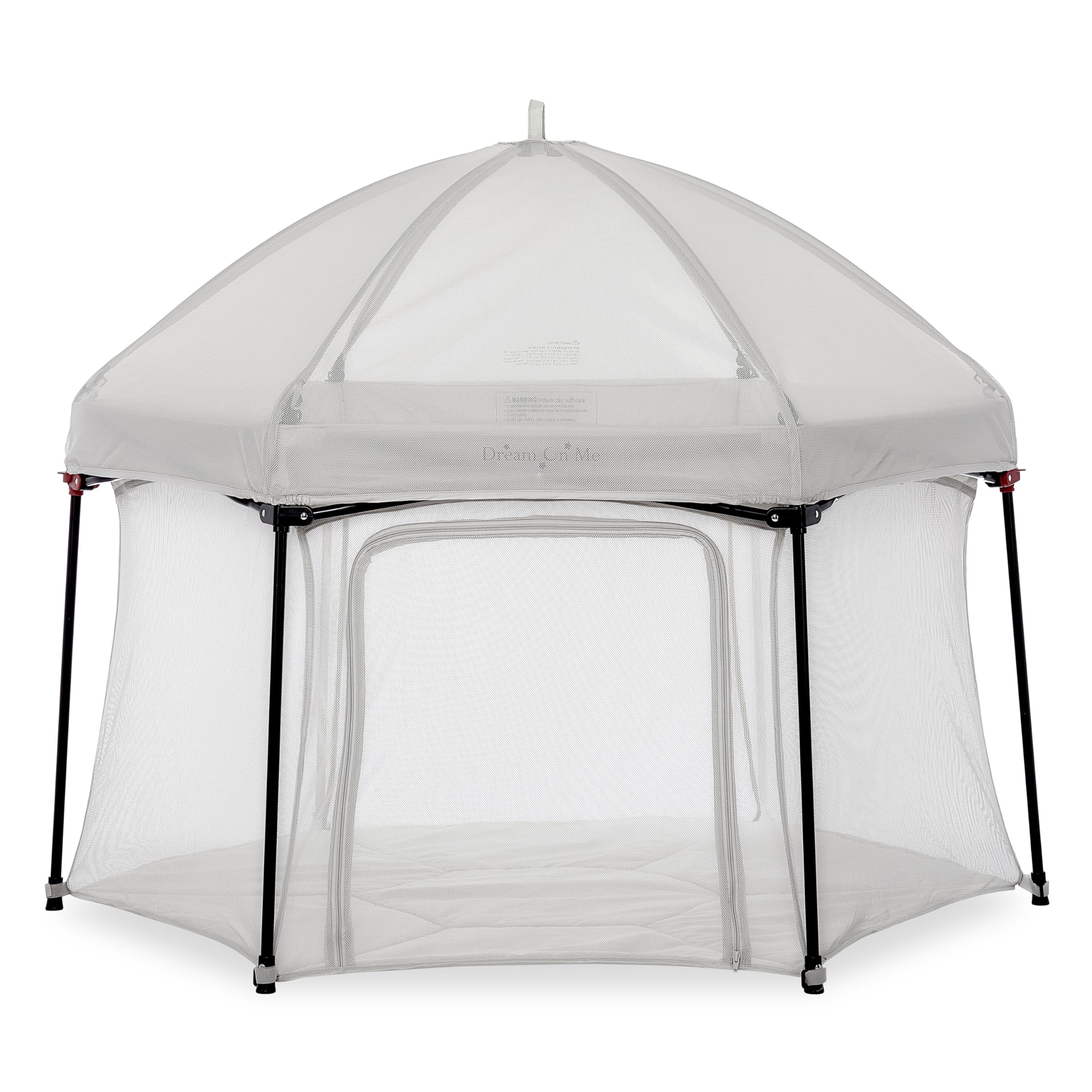 Dream On Me Onyx Playpen Set with Canopy, Baby Playpen, Portable and Lightweight, Playpen for Babies and Toddler, Grey