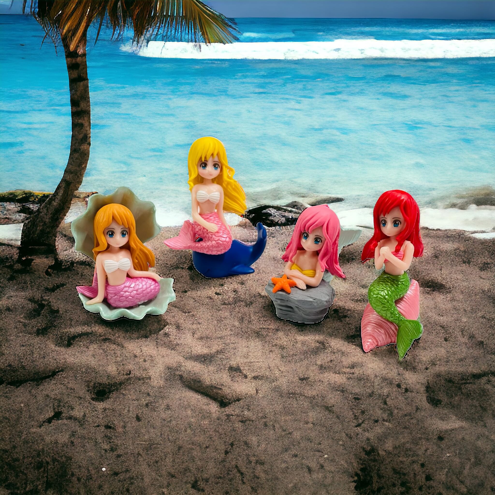 Krisah Pack of 4 Mermaid Doll Miniatures for Dollhouses/Fairy Gardens/Terrarium/DIY Model Making/Zen Gardens Small Resin (B0CSBT46XZ) Amazon Price History, Amazon Price Tracker