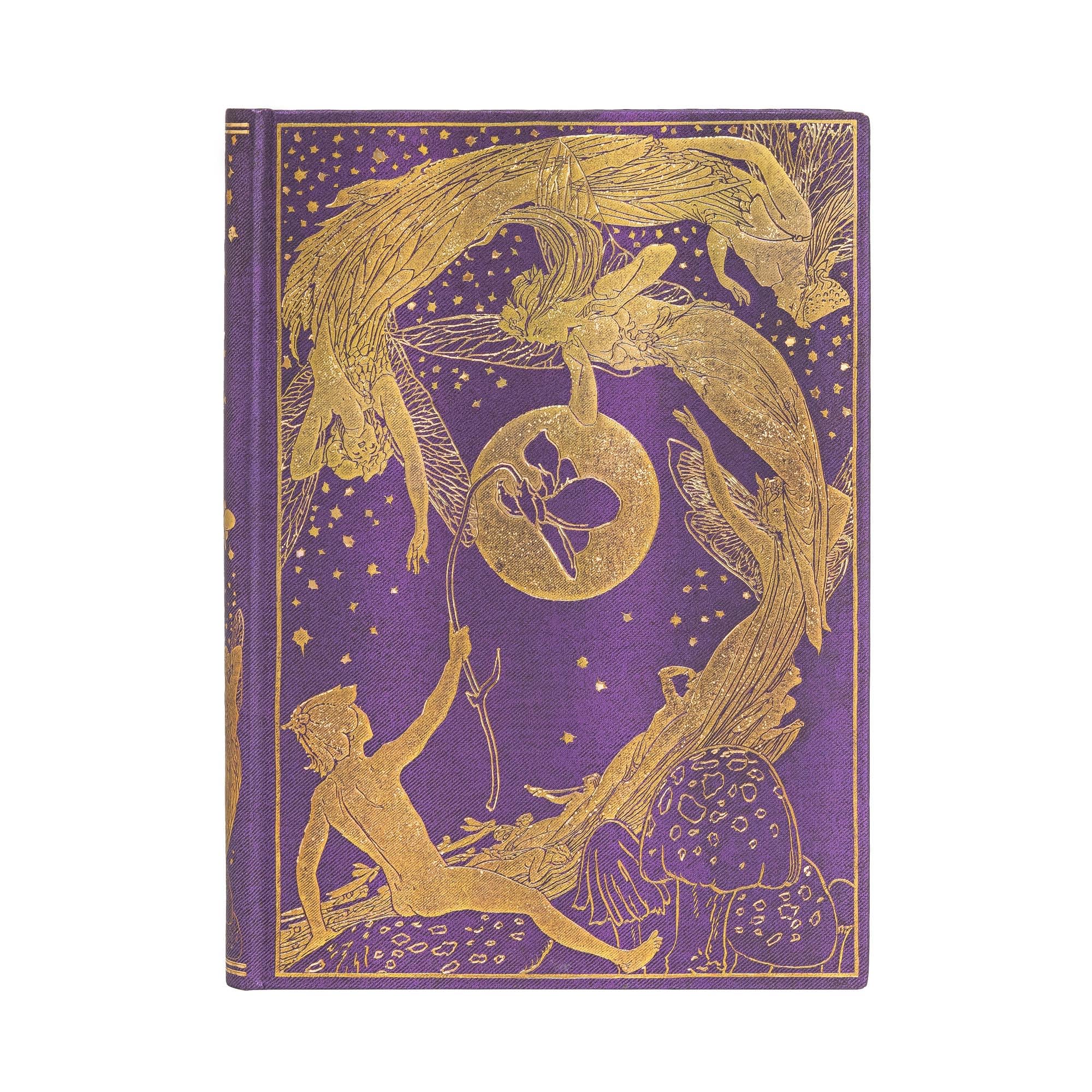 Violet Fairy Midi Lined Hardcover Journal (Elastic Band Closure)