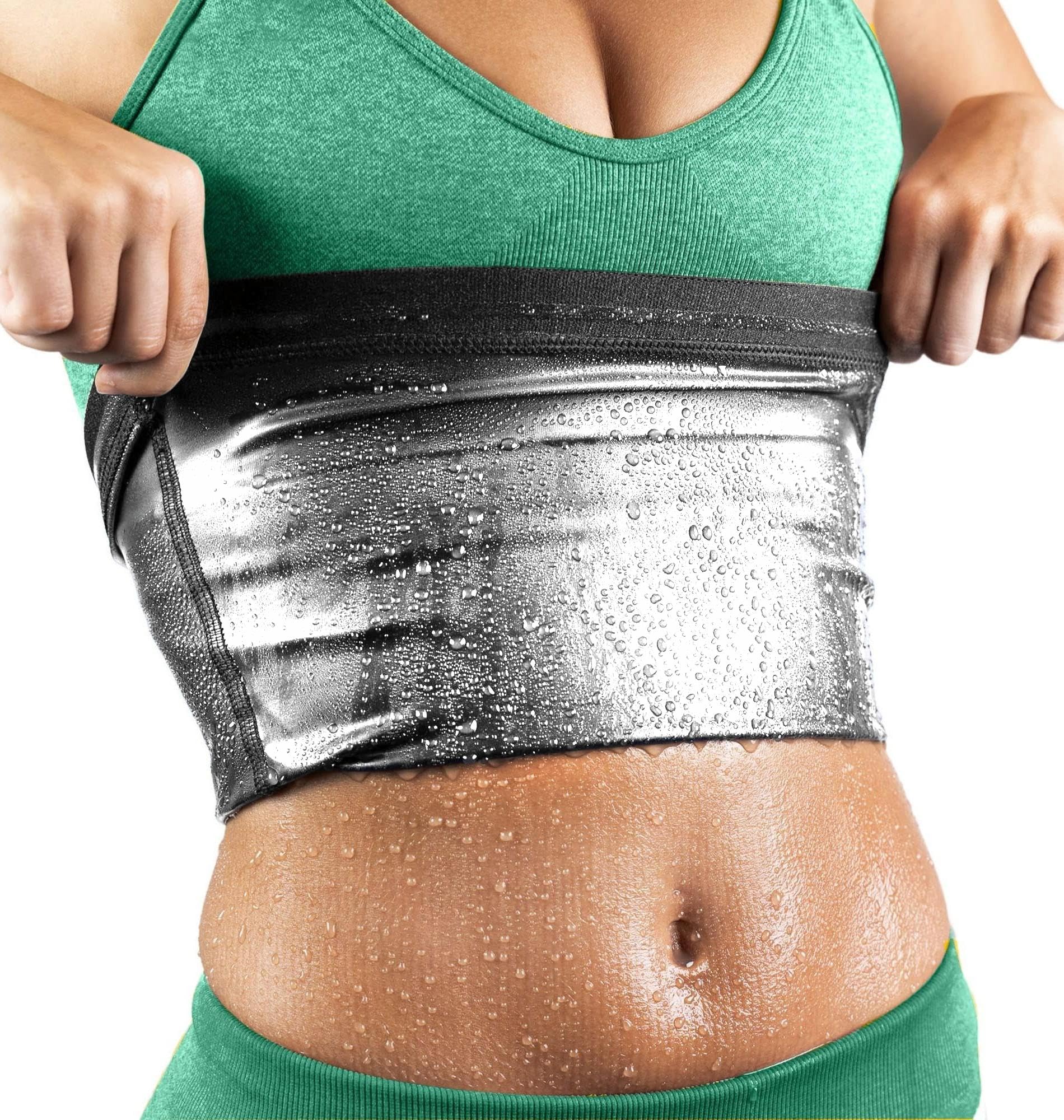 Photo 1 of LELTLIMH Waist Trimmer for Women, Waist Trainer Sauna Belt, Neoprene-free Waist Cincher,Sauna Slimming Belt Suit Workout (Silvery, 2XL3XL)