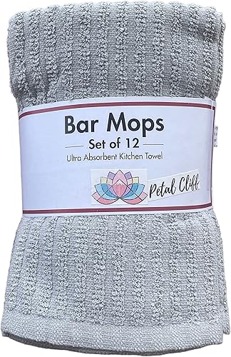 Miniatura 2 de Petal Cliff Trapeador de barra de rizo acanalado 100% algodón para cocina, trapos de barra altamente absorbentes para limpiar la cocina, toallas de