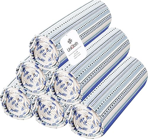 UniQloth Peshtemal - Juego de 6 toallas de playa turcas de algodón de gran tamaño, 40 x 72 pulgadas, sin arena, manta de playa de secado rápido para