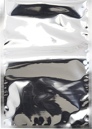 Mylar Bag Paquete de 50 bolsas Mylar auténticas, de 1 galón, y 60 absorbentes de oxígeno de 300 centímetros cúbicos, para almacenamiento de