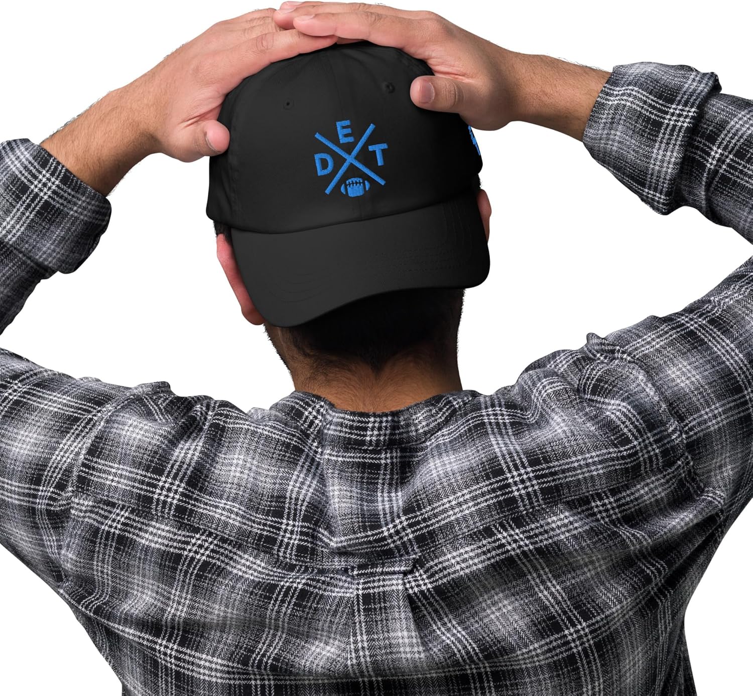 Detroit Football Retro DET Cross Baseball Cap Dad Hat