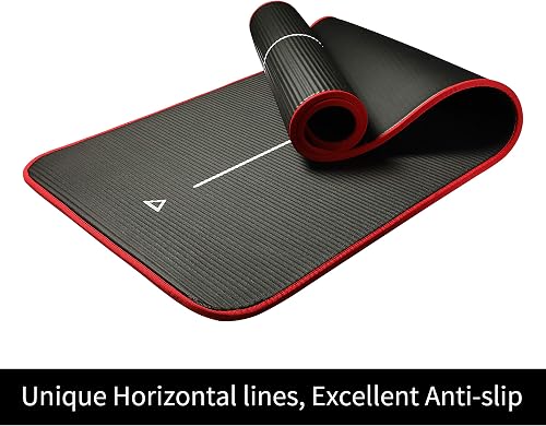 PROIRON Yoga Mat Thick 10MM - NBR Yoga Matt Exercise Fitness Foam Large Padded Non-Slip High Density for Pilates, Stretching, Home Gym Workout Men Women with Free Carry Strap (1830mm x 660mm, Black) - 7