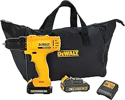 DEWALT Parafusadeira e Furadeira de 3/8 Pol. (10mm) com 2 Baterias 12V Ion-Litio 1.3Ah Bolsa e Carregador Bivolt DCD700C2