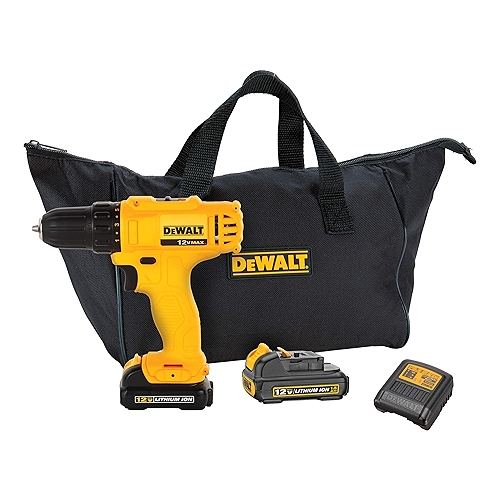 DEWALT Parafusadeira e Furadeira de 3/8 Pol. (10mm) com 2 Baterias 12V Ion-Litio 1.3Ah Bol... DEWALT Parafusadeira e Furadeira de 3/8 Pol. (10mm) com 2 Baterias 12V Ion-Litio 1.3Ah Bol...