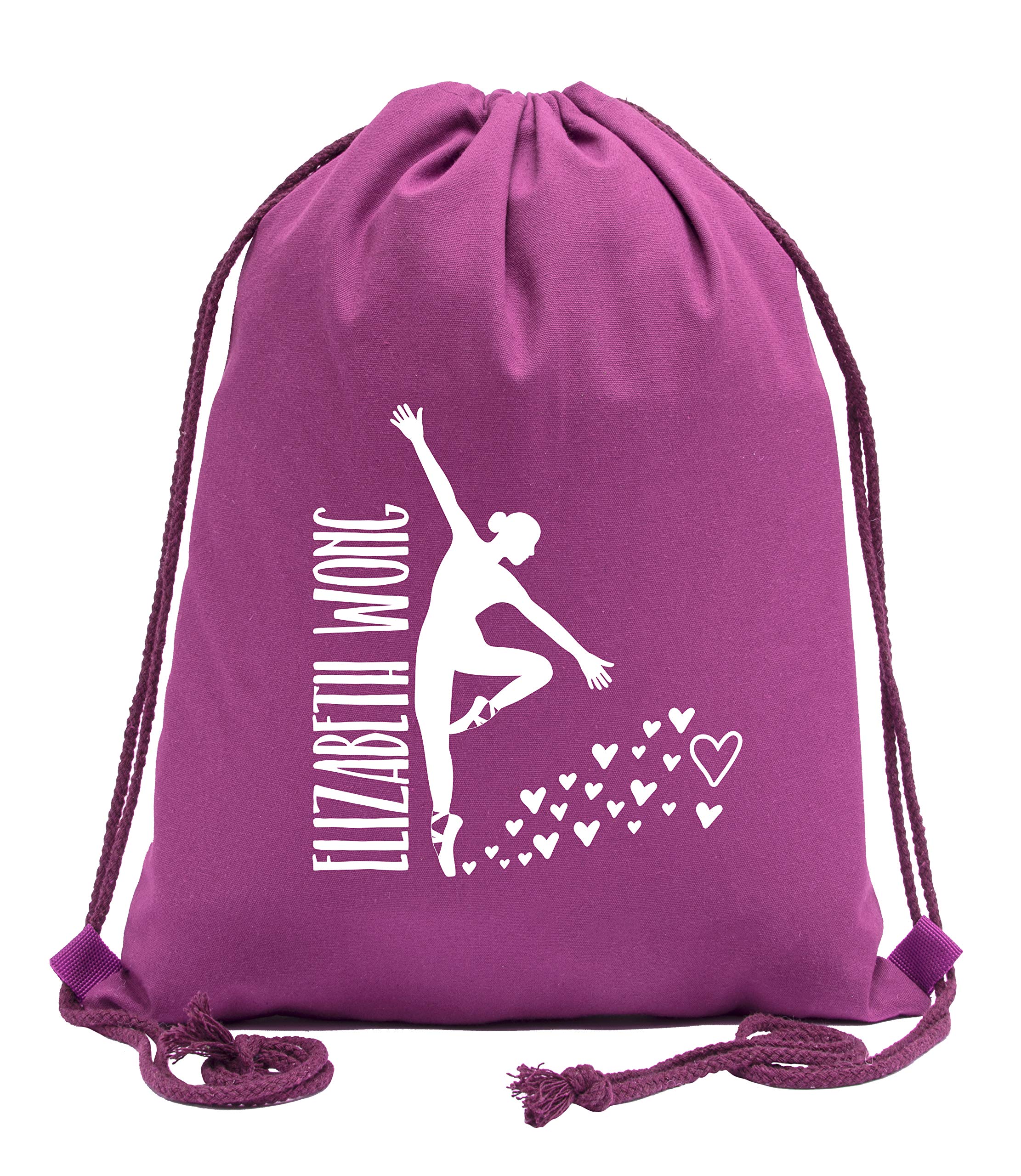Mato & Hash Personalized Dance Bags, Ballet Drawstring Backpack, Dance Backpacks for Girls - Pink CE2725Dance S5