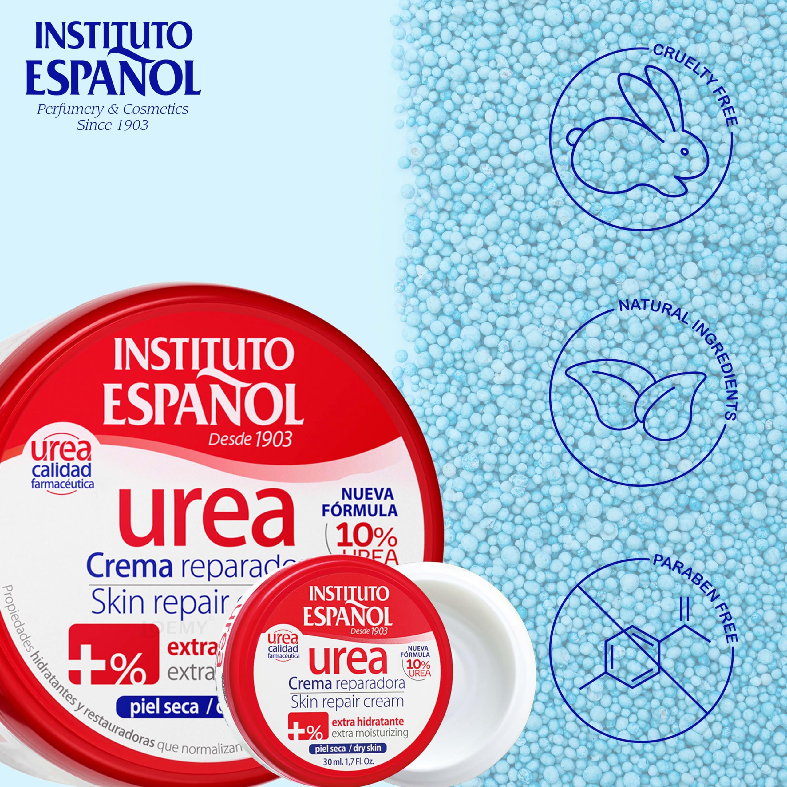 Instituto Español Crema Corpo Idratante per Pelle Secca e Screpolata, Crema Mani, Piedi, Rigenerante per Pelle Ruvidità, Tattamento Quotidiano con Alto Contenuto di Urea, Set Viaggio 430ml