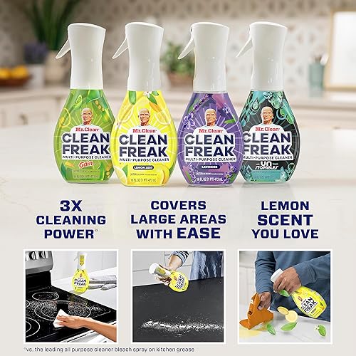 Miniatura 2 de Mr. Clean, Spray de limpieza profunda para múltiples superficies, kit de inicio de aroma a ralladura de limón, 16 onzas líquidas (paquete de 1)