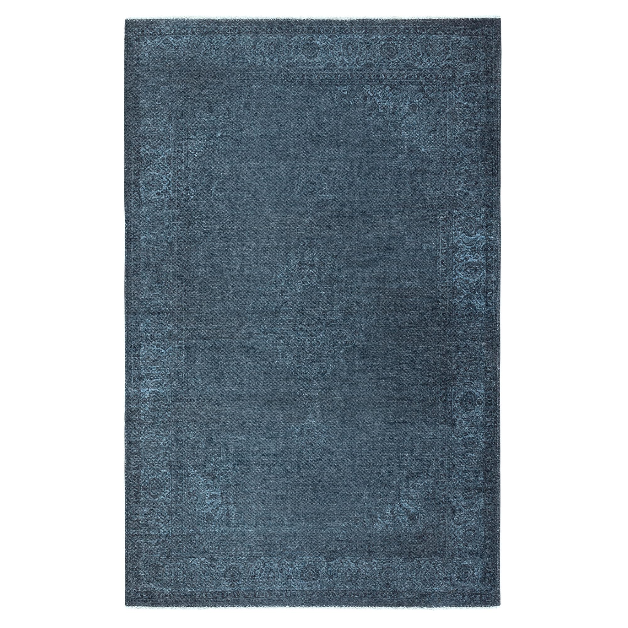Tapis de salon bohème bleu marine grand format 195x280 cm style vintage
