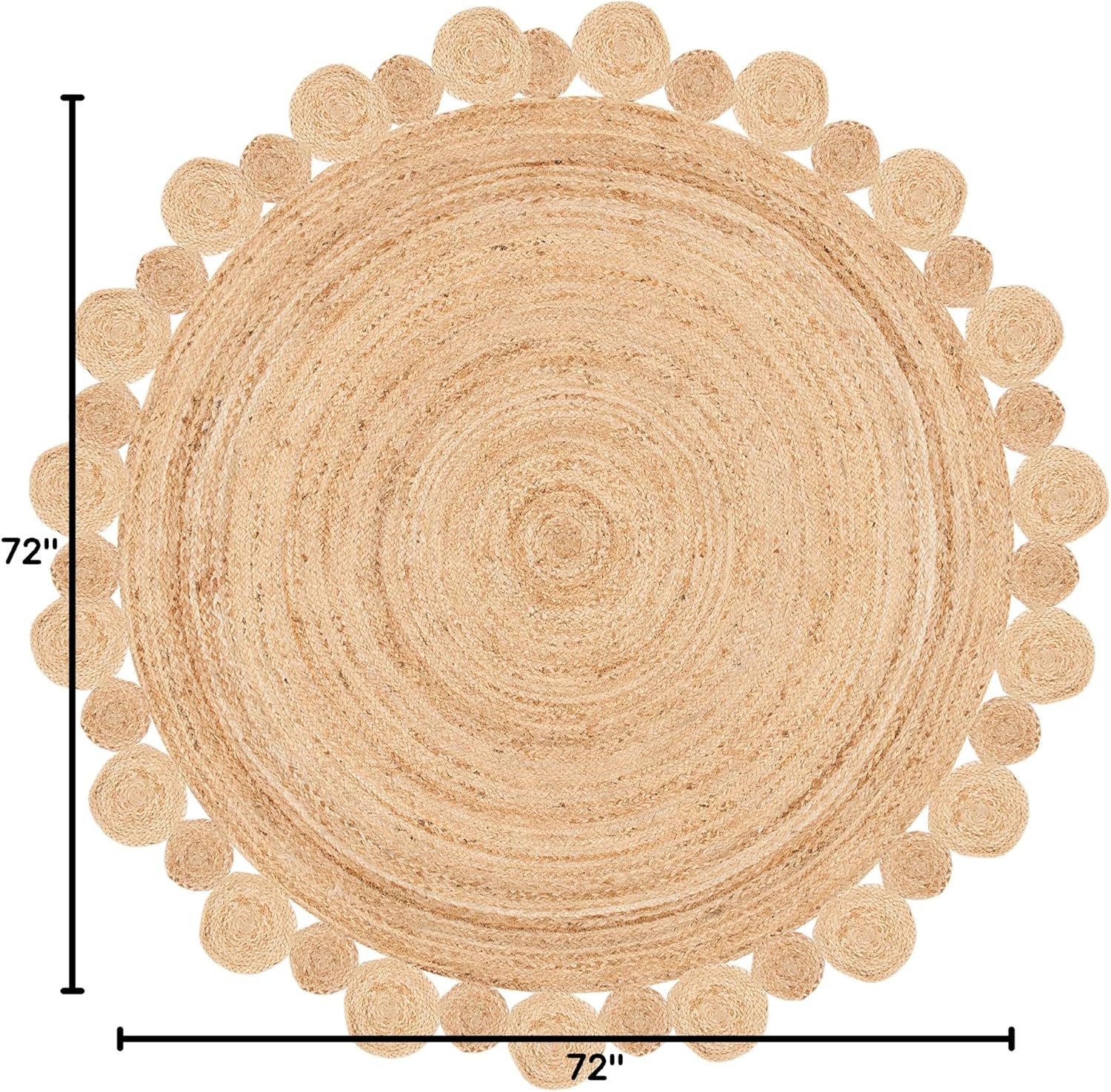 SAFAVIEH Natural Fiber Round Collection 6' Round Natural NFB307A Handmade Boho Country Charm Jute Area Rug
