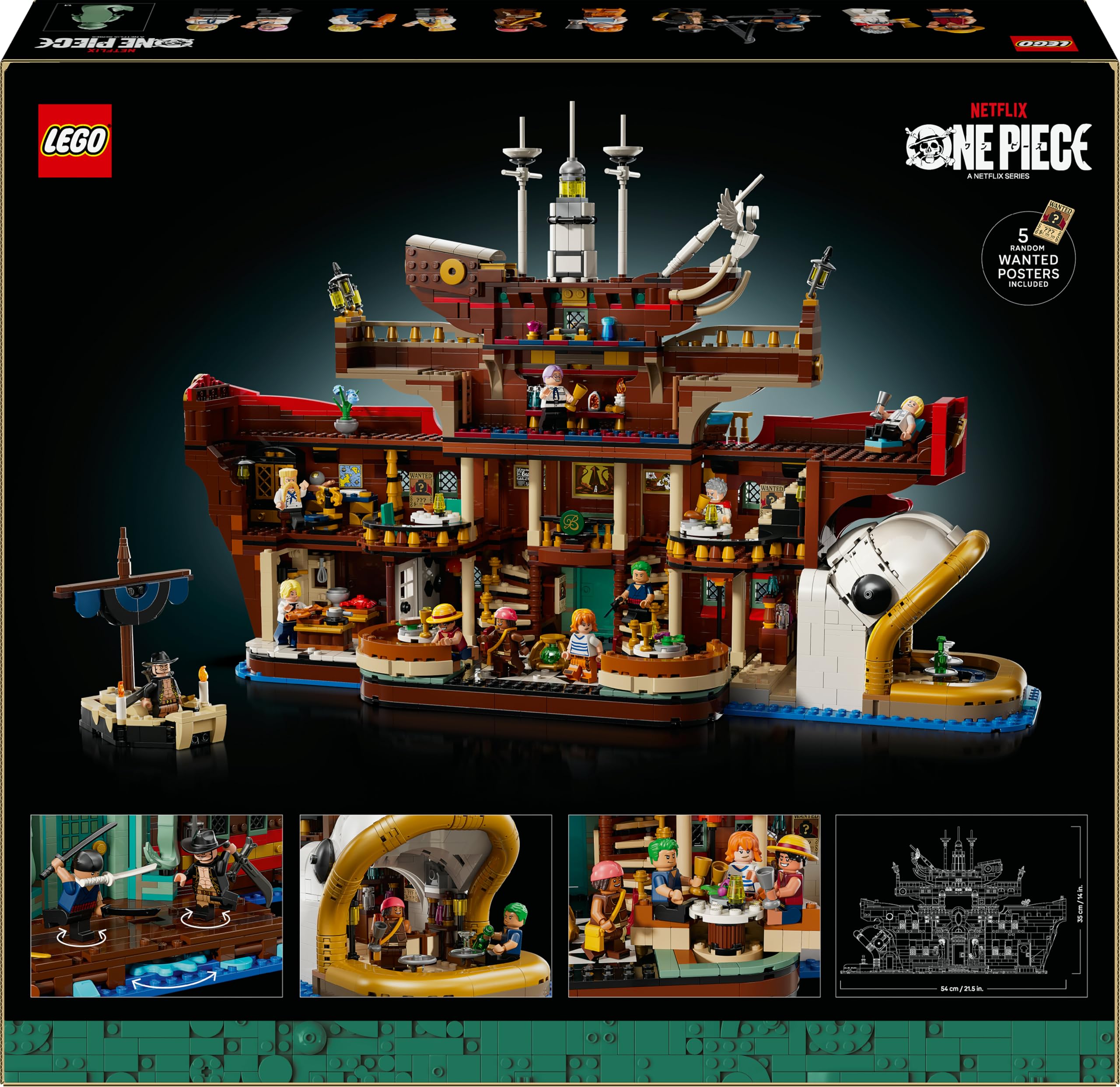 LEGO ONE PIECE - Baratié, das Schwimmende Restaurant - Bauset für Erwachsene - Modellbau mit detailliertem Innenraum sowie 10 Minifiguren inkl. Luffy, Nami & Sanji - Anime Geschenk für Fans - 75640