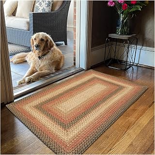 Homespice Russet Country Kitchen Rugs Ideal as Multi Color Rug 20x30 | Jute Braided Rug for Kitchen, Entryway and Bathroom, Low Maintenance No Shed Jute, Rich Colors, Lays Flat and Reversible